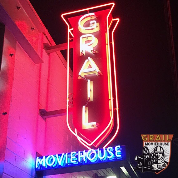 neon sign grail moviehouse